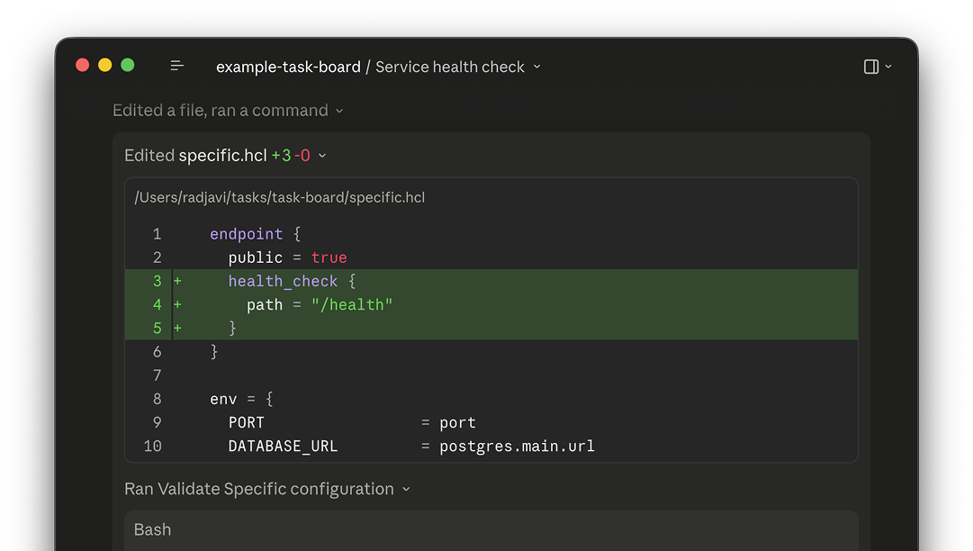 health check configuration